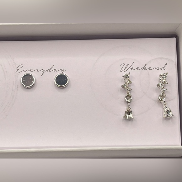 Kevia Abalone Cabochons Oval Sterling Silver &  Zirconia Teardrop Earrings Sets - Picture 6 of 7